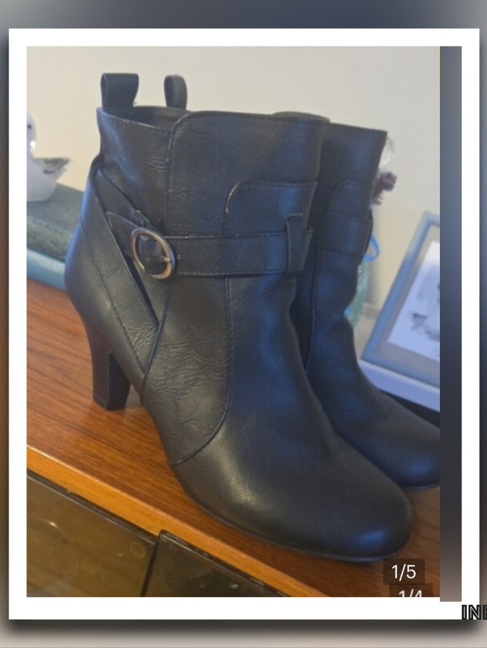 Steve Madden Black  Ankle Booties with Buckle Size 10